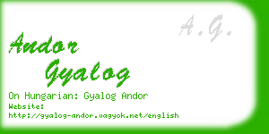 andor gyalog business card